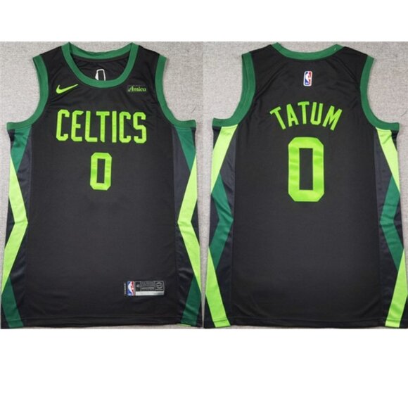 Mens Youths Kids 0 Jayson Tatum Black City Stitched Jersey